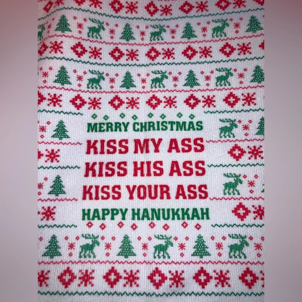 Festive Holiday Hand Towels funny